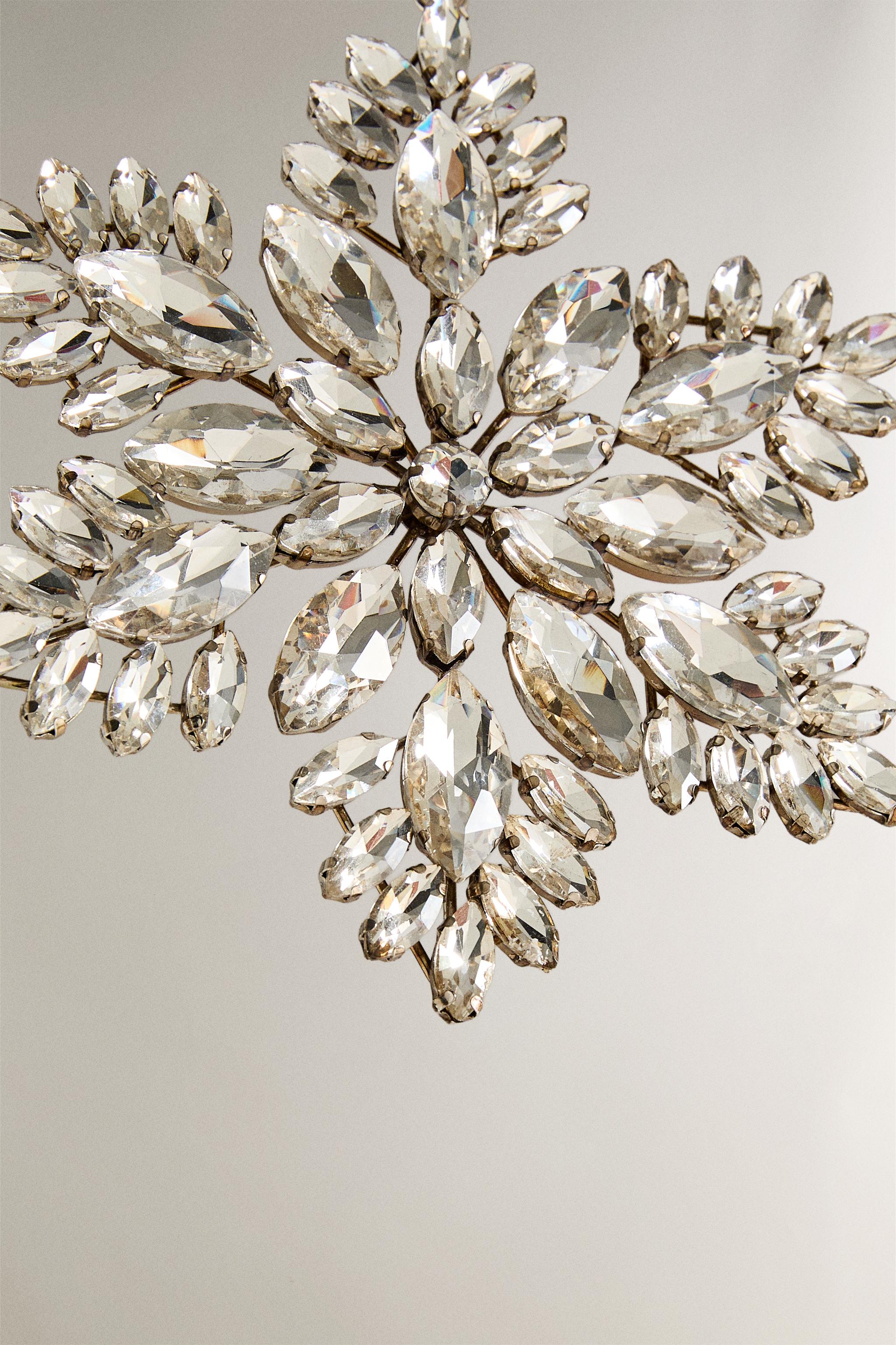 GLASS STAR CHRISTMAS TREE ORNAMENT